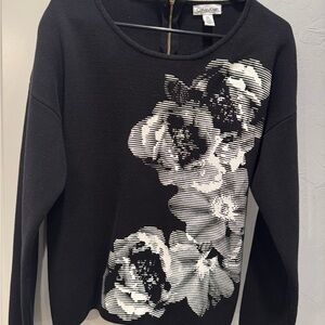 Calvin Klein Black and White Knit Top